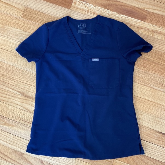 Figs Scrubs Set Navy Catarina One Pocket Top and Yola Scrub Pants Scrub Set XS S - Picture 8 of 15